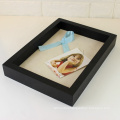 High quality Hot selling Butterfly specimens 8*10 wood shadow box photo frame with linen in white and back color